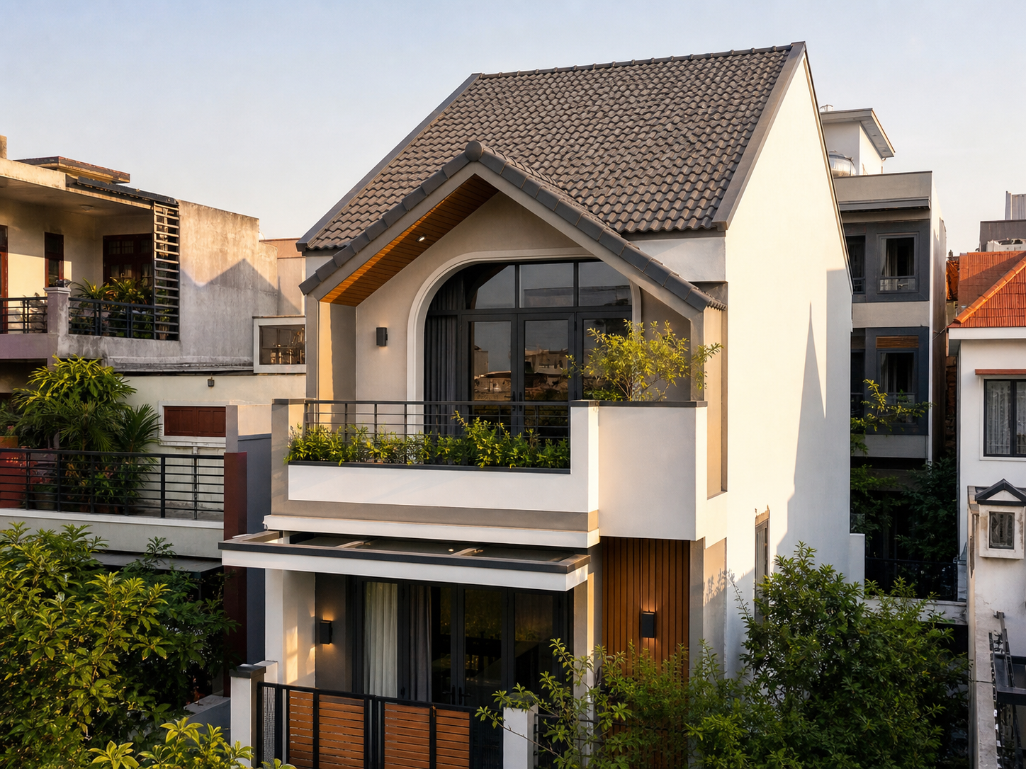 Cách chọn ngói cho nhà phố hiện đại: đẹp, bền và không bị nặng mặt tiền