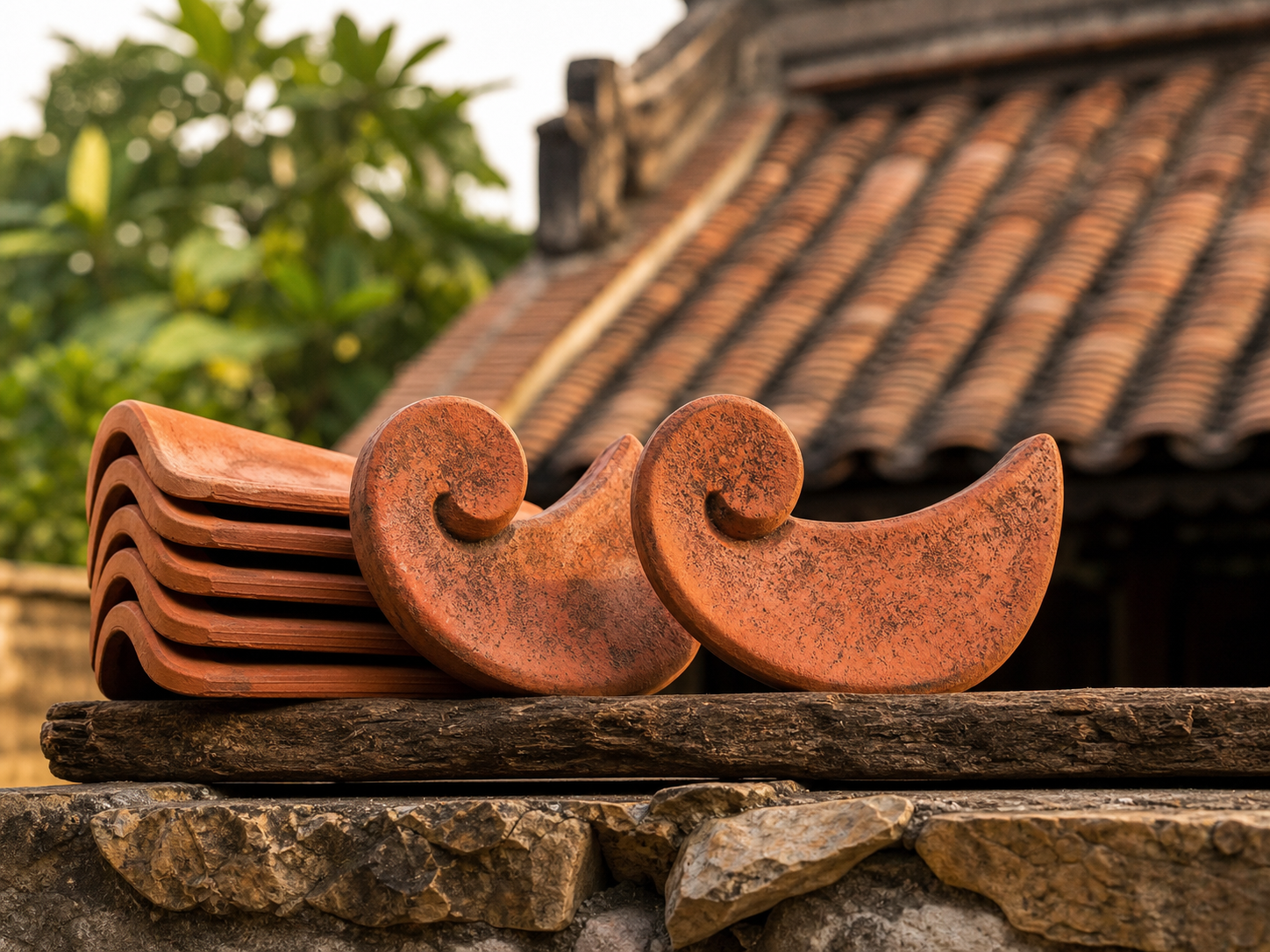 Ngói Mũi Hài Nâu Đất Hạ Long