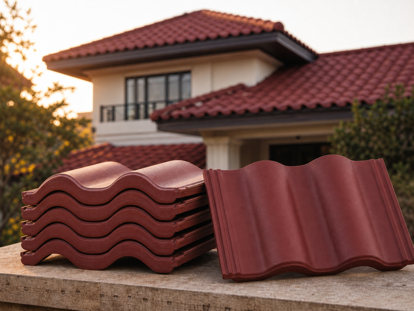 Ngói Sứ Tráng Men Đỏ Đô Viglacera