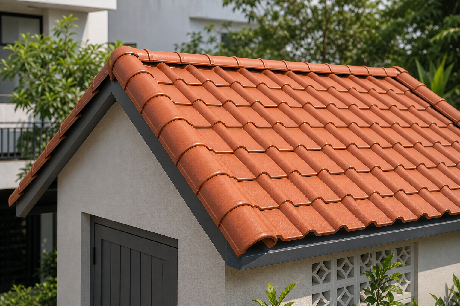 Ảnh thực tế minh họa ngói nhựa PVC trong hệ mái ngói