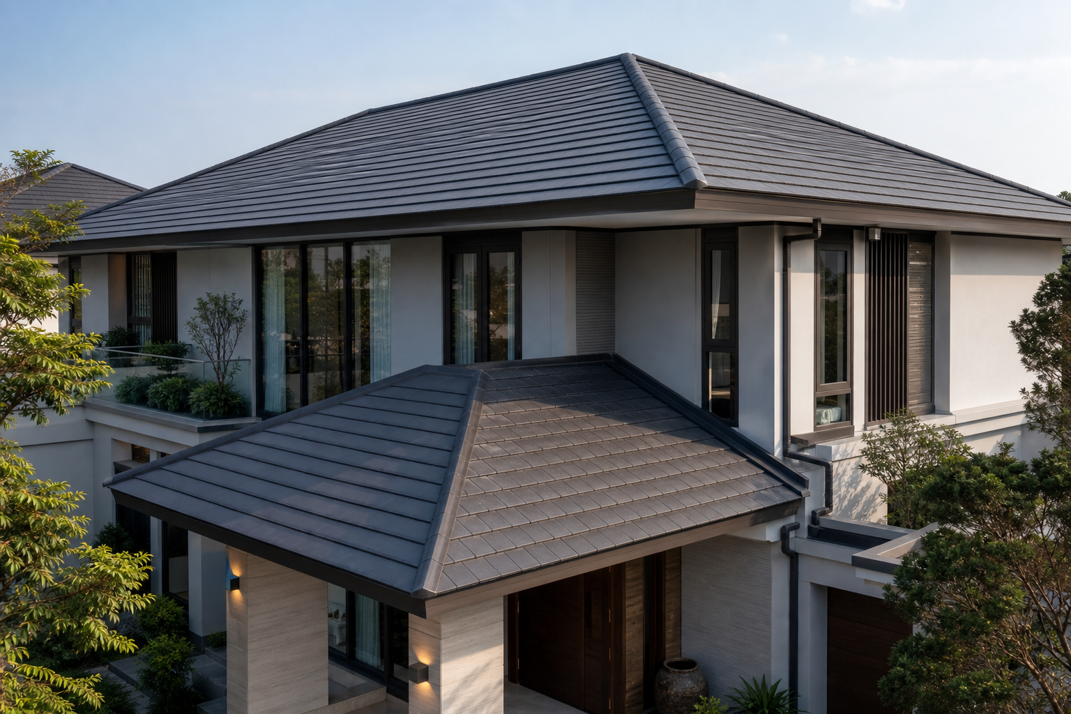 Ảnh thực tế minh họa ngói phẳng trong hệ mái ngói