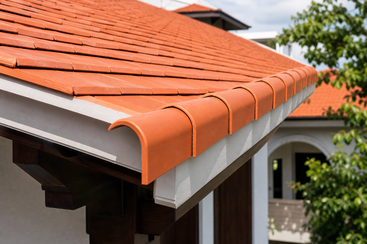 Ảnh thực tế minh họa ngói rìa trong hệ mái ngói